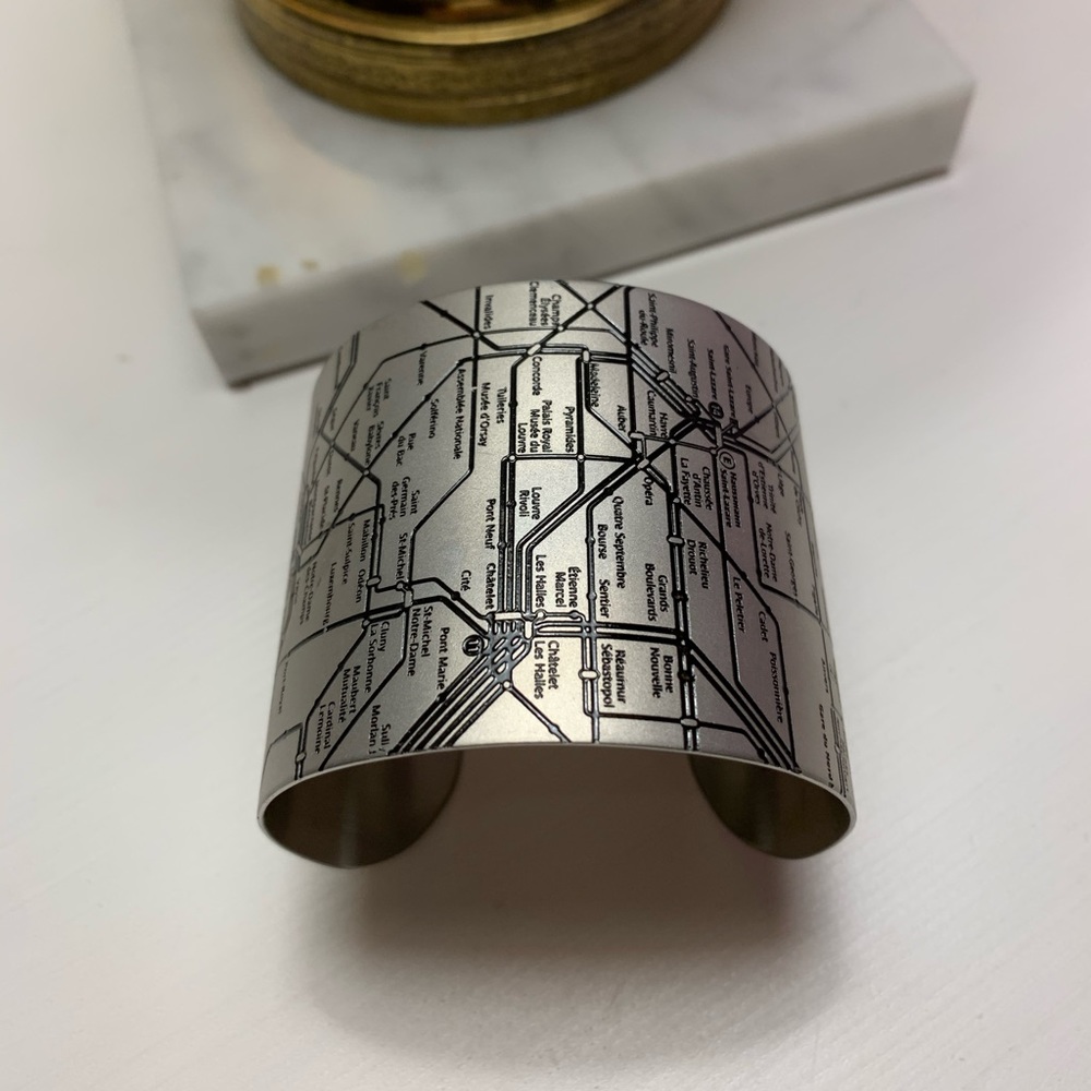 Silver Paris metro cuff bracelet !